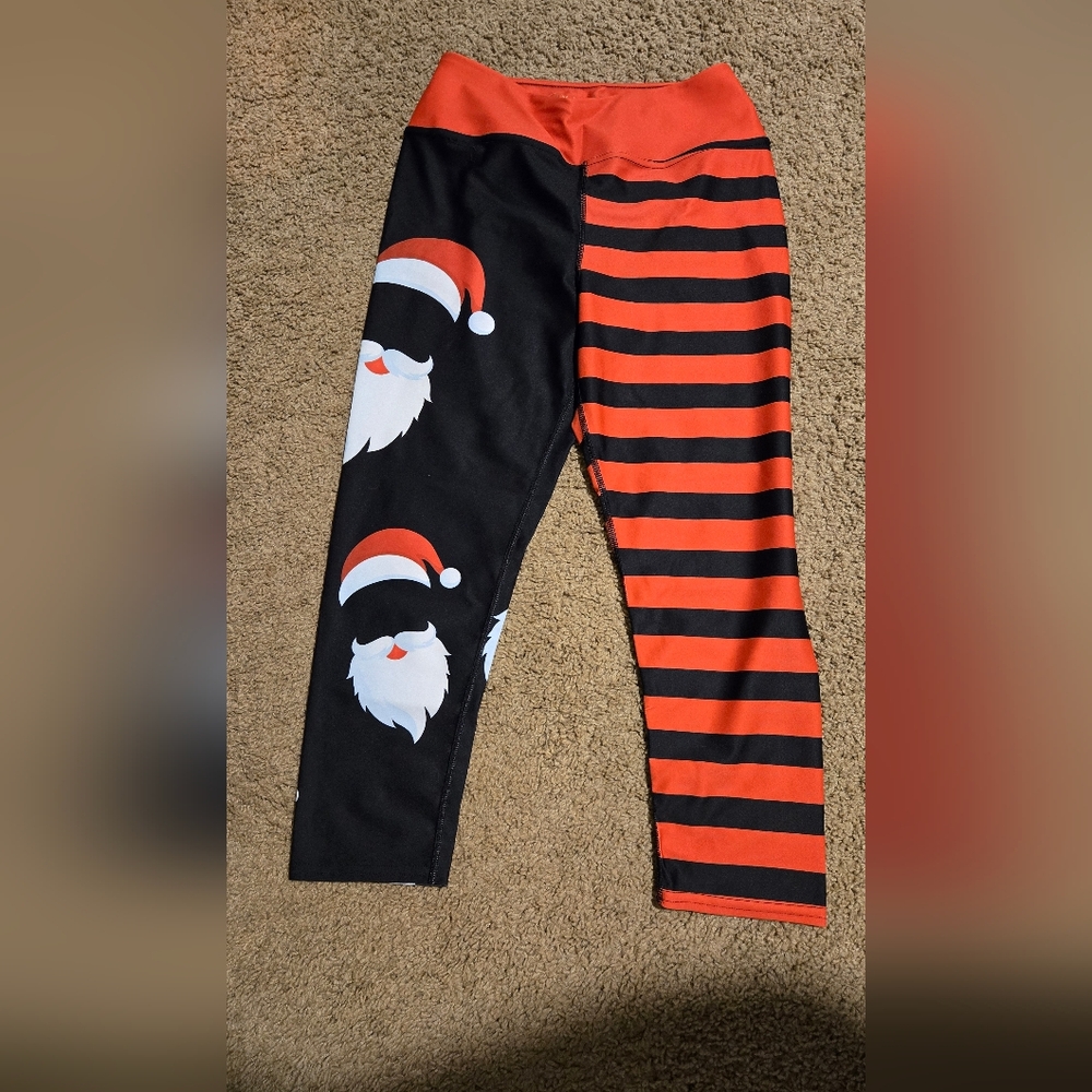 Festive Santa Striped Leggings